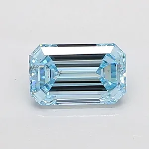1.53ct EMERALD Fancy Vivid Blue SI1 Coloured Lab diamond