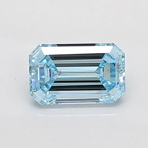 1.53ct EMERALD Fancy Vivid Blue SI1 Coloured Lab diamond