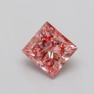 0.43ct PRINCESS Fancy Vivid Pink VS1 Coloured Lab diamond