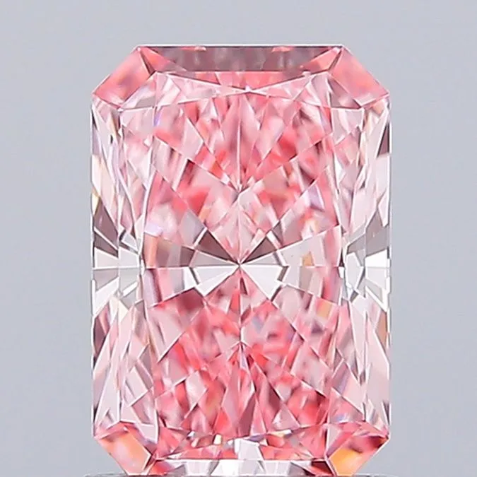 1.41ct RADIANT Fancy Vivid Pink VVS2 Coloured Lab diamond