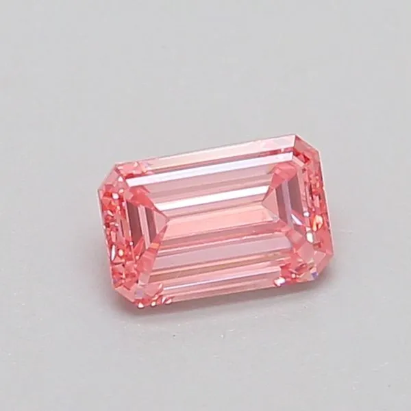 0.45ct EMERALD Fancy Vivid Pink VS1 Coloured Lab diamond