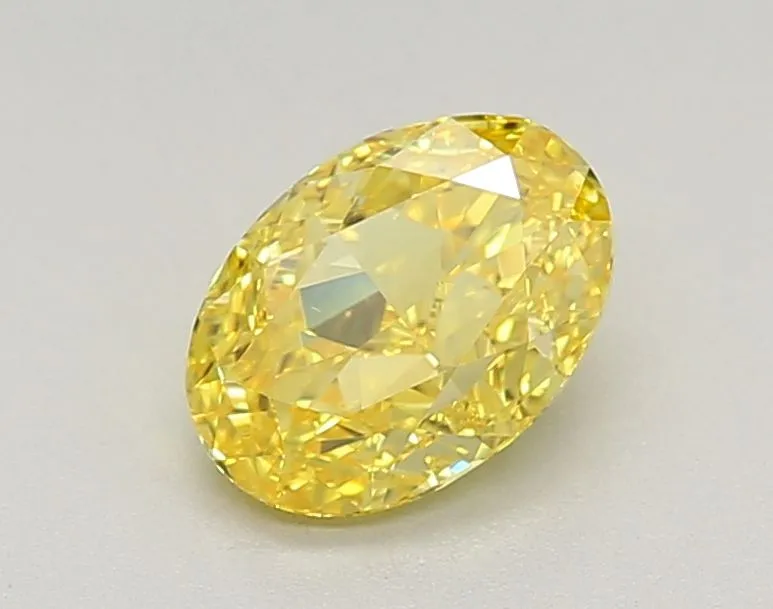 1.02ct OVAL Fancy Vivid Yellow VS1 Coloured Lab diamond