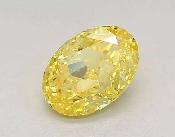 1.02ct OVAL Fancy Vivid Yellow VS1 Coloured Lab diamond