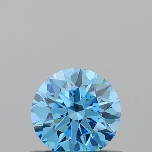 0.47ct ROUND Fancy Vivid Blue VVS2 Coloured Lab diamond