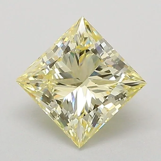 1.08ct PRINCESS Fancy Light Yellow VS1 Coloured Lab diamond