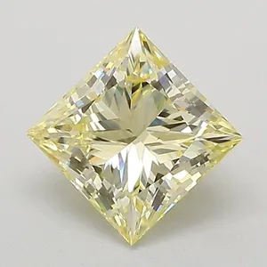 1.08ct PRINCESS Fancy Light Yellow VS1 Coloured Lab diamond