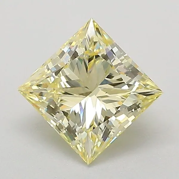 1.08ct PRINCESS Fancy Light Yellow VS1 Coloured Lab diamond