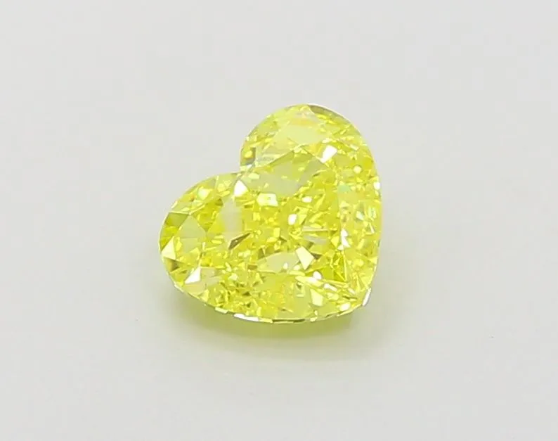 1.01ct HEART Fancy Vivid Yellow VS1 Coloured Lab diamond