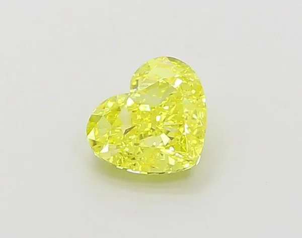 1.01ct HEART Fancy Vivid Yellow VS1 Coloured Lab diamond