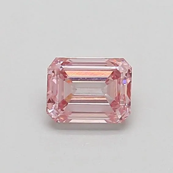 0.41ct EMERALD Fancy Intense Pink VS1 Coloured Lab diamond