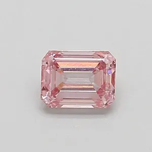 0.41ct EMERALD Fancy Intense Pink VS1 Coloured Lab diamond