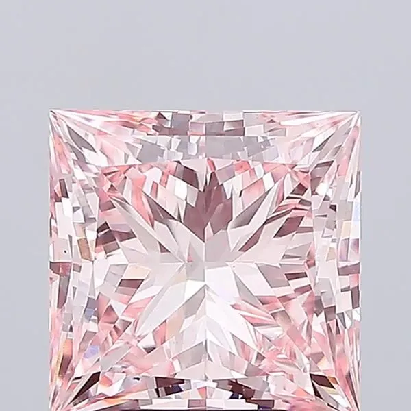 7.09ct PRINCESS Fancy Vivid Pink VS2 Coloured Lab diamond