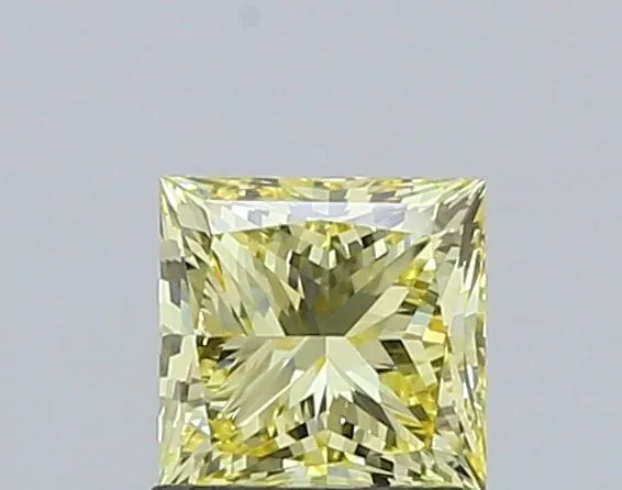 1.39ct PRINCESS Fancy Yellow VVS2 Coloured Lab diamond