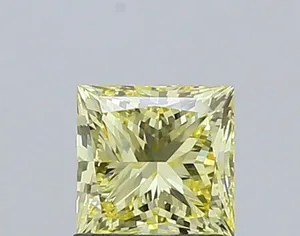 1.39ct PRINCESS Fancy Yellow VVS2 Coloured Lab diamond