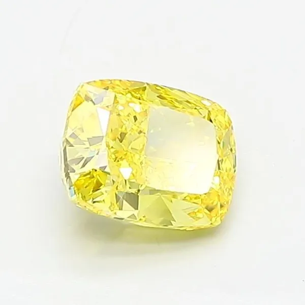 1.14ct CUSHION Fancy Vivid Yellow VS1 Coloured Lab diamond