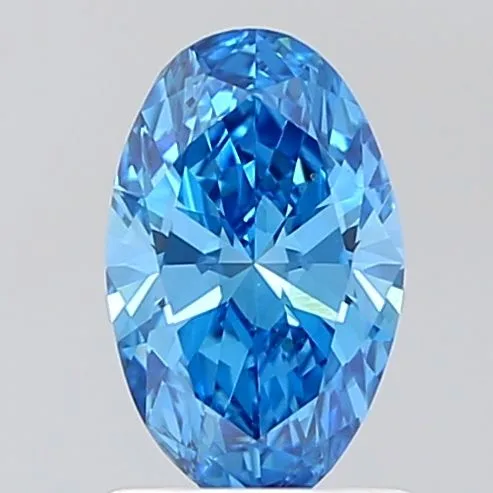 0.86ct OVAL Fancy Vivid Blue VS1 Coloured Lab diamond
