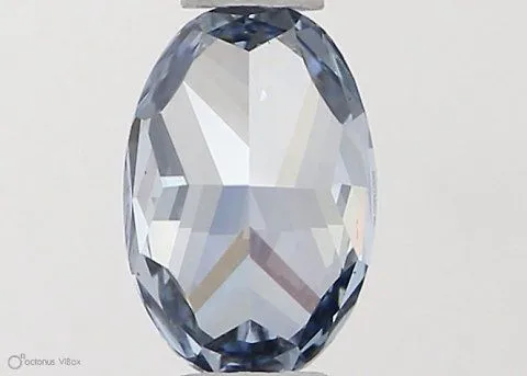 0.4ct OVAL Fancy Vivid Blue VS1 Coloured Lab diamond