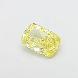1.13ct CUSHION Fancy Yellow VS1 Coloured Lab diamond