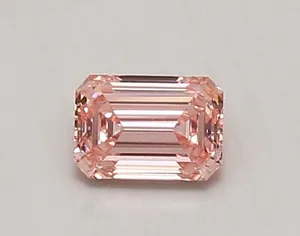 0.61ct EMERALD Fancy Vivid Pink VVS2 Coloured Lab diamond