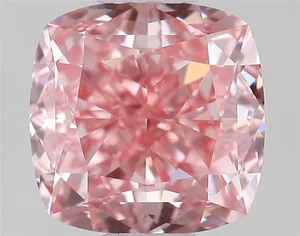 1.01ct CUSHION Fancy Vivid Pink VVS2 Coloured Lab diamond