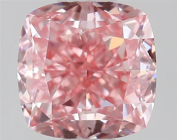 1.01ct CUSHION Fancy Vivid Pink VVS2 Coloured Lab diamond