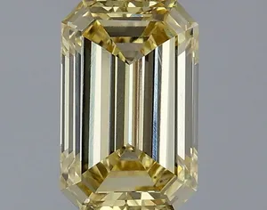 1.37ct EMERALD Fancy Yellow VVS2 Coloured Lab diamond
