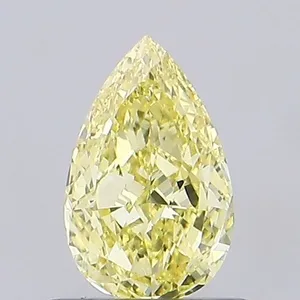 0.62ct PEAR Fancy Intense Yellow VVS2 Coloured Lab diamond