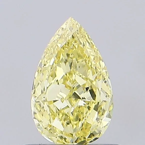 0.62ct PEAR Fancy Intense Yellow VVS2 Coloured Lab diamond