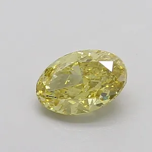 1.07ct OVAL Fancy Vivid Yellow SI1 Coloured Lab diamond