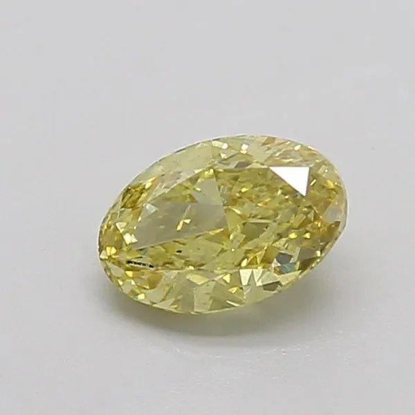 1.07ct OVAL Fancy Vivid Yellow SI1 Coloured Lab diamond