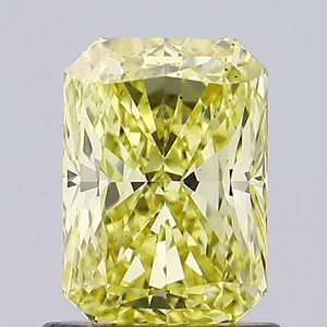 1.02ct RADIANT Fancy Vivid Yellow SI1 Coloured Lab diamond