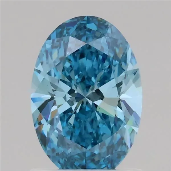 1.09ct OVAL Fancy Vivid Blue VS1 Coloured Lab diamond