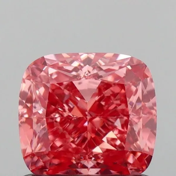 1.02ct CUSHION Fancy Vivid Pink VS1 Coloured Lab diamond