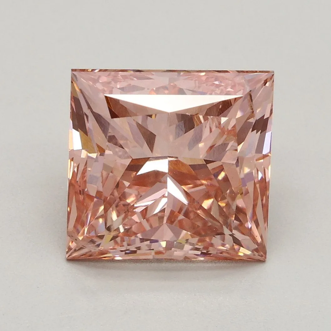 3.06ct PRINCESS Fancy Intense Pink SI1 Coloured Lab diamond
