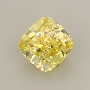 0.72ct CUSHION Fancy Vivid Yellow VS1 Coloured Lab diamond