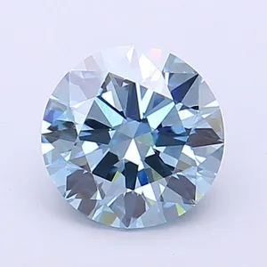 1.1ct ROUND Fancy Vivid Blue VS1 Coloured Lab diamond