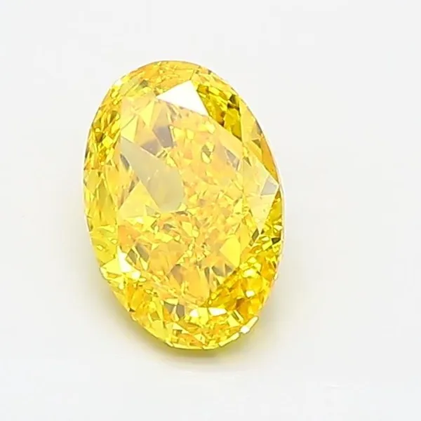 1.01ct OVAL Fancy Vivid Yellow VS1 Coloured Lab diamond