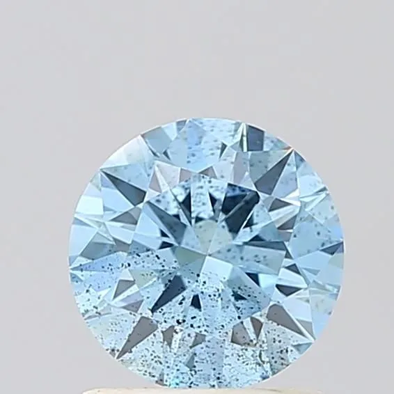 0.90ct ROUND Fancy Vivid Blue SI2 Coloured Lab diamond