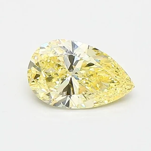 0.51ct PEAR Fancy Intense Yellow VVS2 Coloured Lab diamond