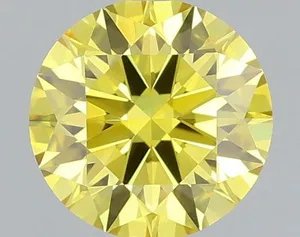 0.55ct ROUND Fancy Vivid Yellow VVS1 Coloured Lab diamond