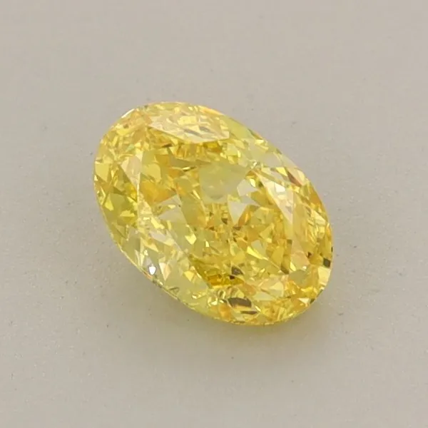 0.58ct OVAL Fancy Vivid Yellow VVS2 Coloured Lab diamond