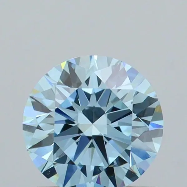 0.55ct ROUND Fancy Vivid Blue VVS2 Coloured Lab diamond