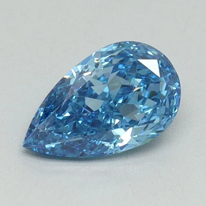 0.72ct PEAR Fancy Vivid Blue VS1 Coloured Lab diamond