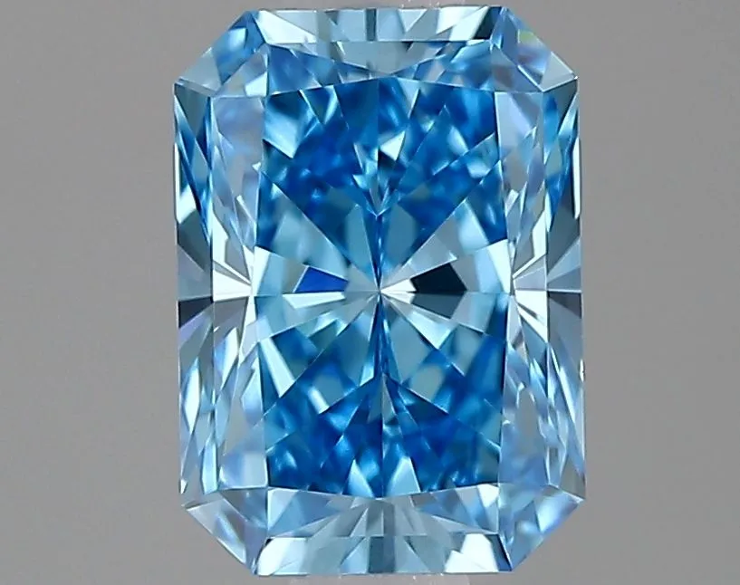 0.72ct RADIANT Fancy Vivid Blue VVS2 Coloured Lab diamond