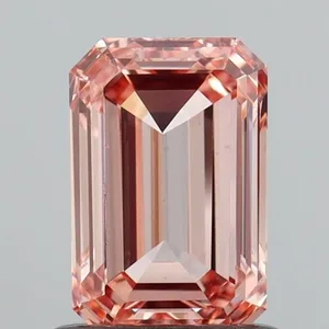 1.03ct EMERALD Fancy Brownish Pink VS2 Coloured Lab diamond