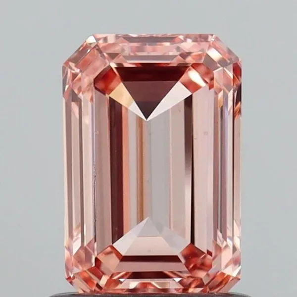 1.03ct EMERALD Fancy Brownish Pink VS2 Coloured Lab diamond