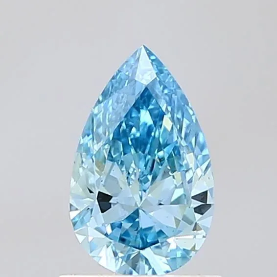 0.81ct PEAR Fancy Vivid Blue VS2 Coloured Lab diamond