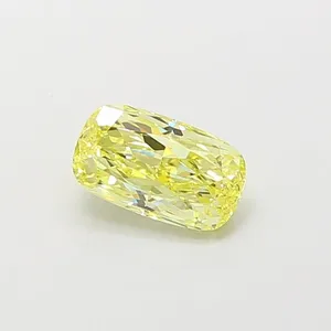 0.98ct CUSHION Fancy Intense Yellow VS1 Coloured Lab diamond