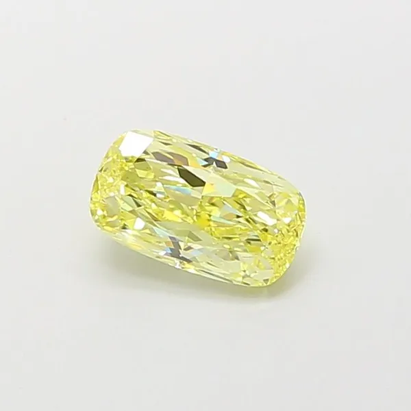 0.98ct CUSHION Fancy Intense Yellow VS1 Coloured Lab diamond