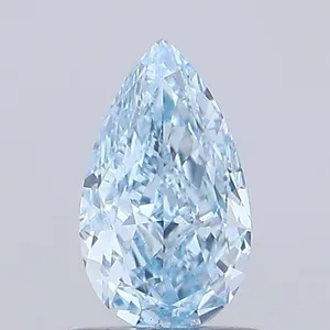 0.88ct PEAR Fancy Vivid Blue VS2 Coloured Lab diamond